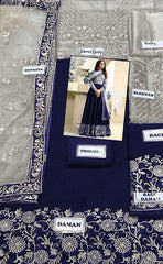 3-piece Unstitched Net Masoori & Chiffon Embroidery Dress for Women’s